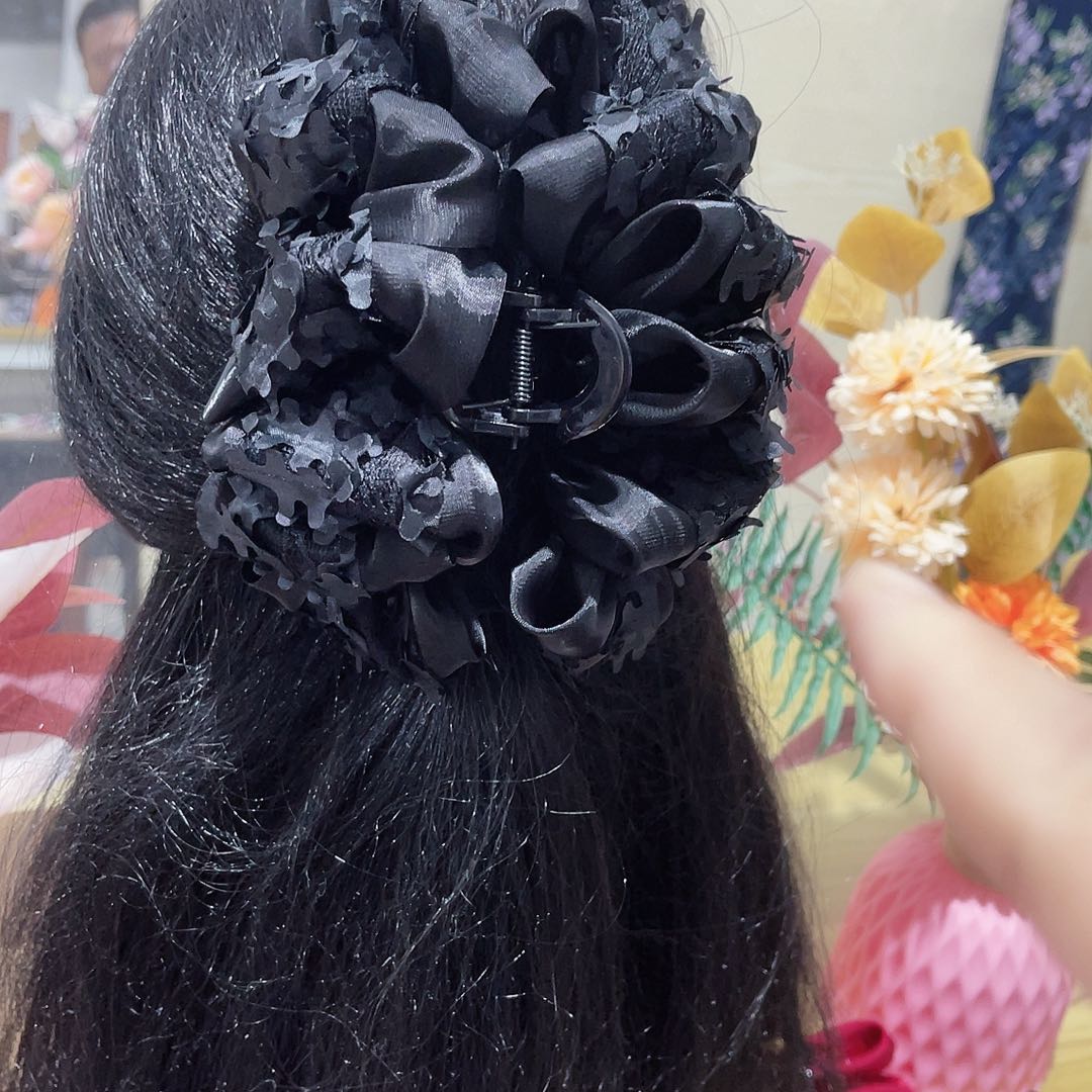 皮质铁合金蝴蝶结发夹