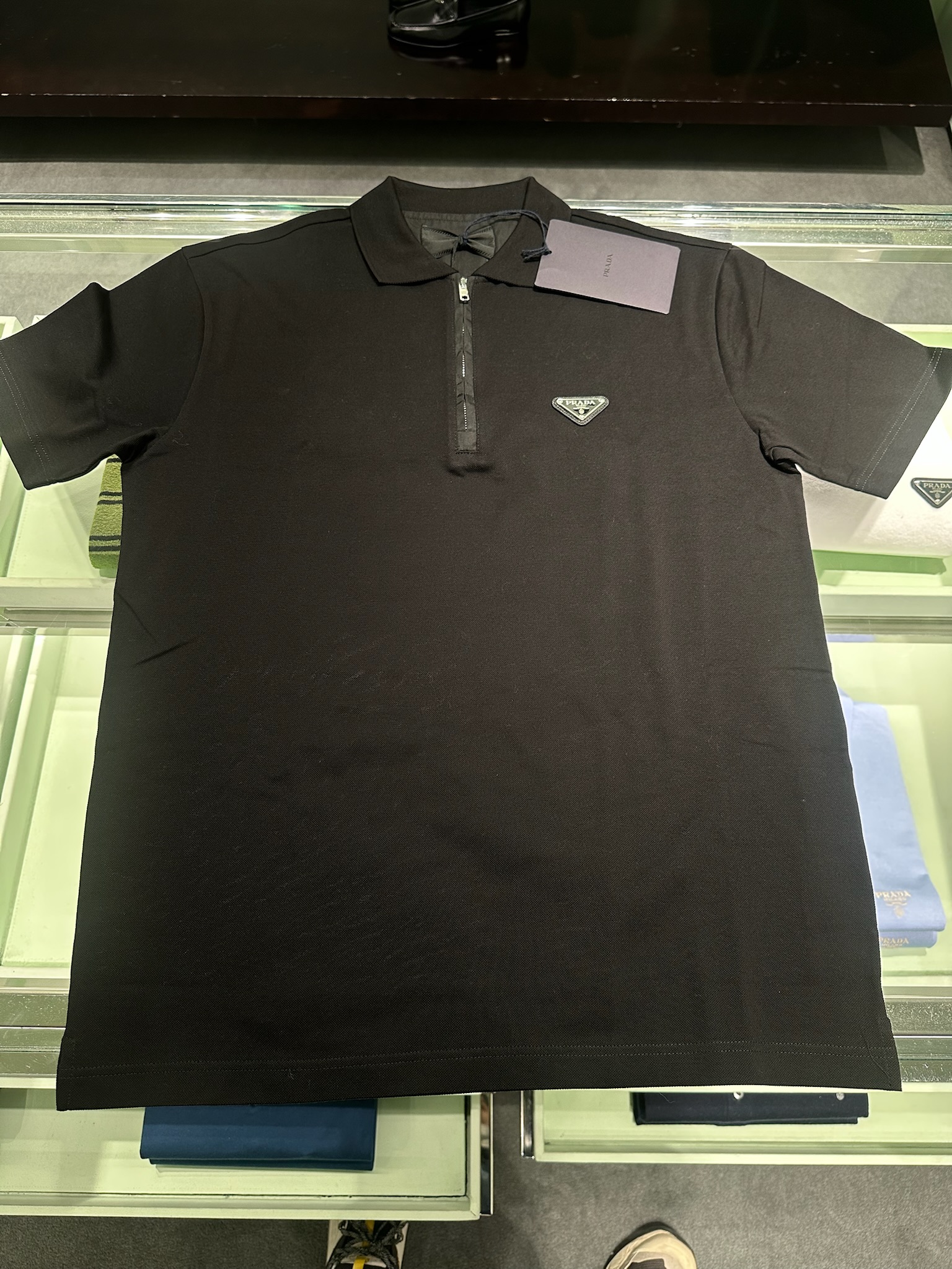全新未使用 Prada/普拉达 男士2025新款徽标短袖POLO衫