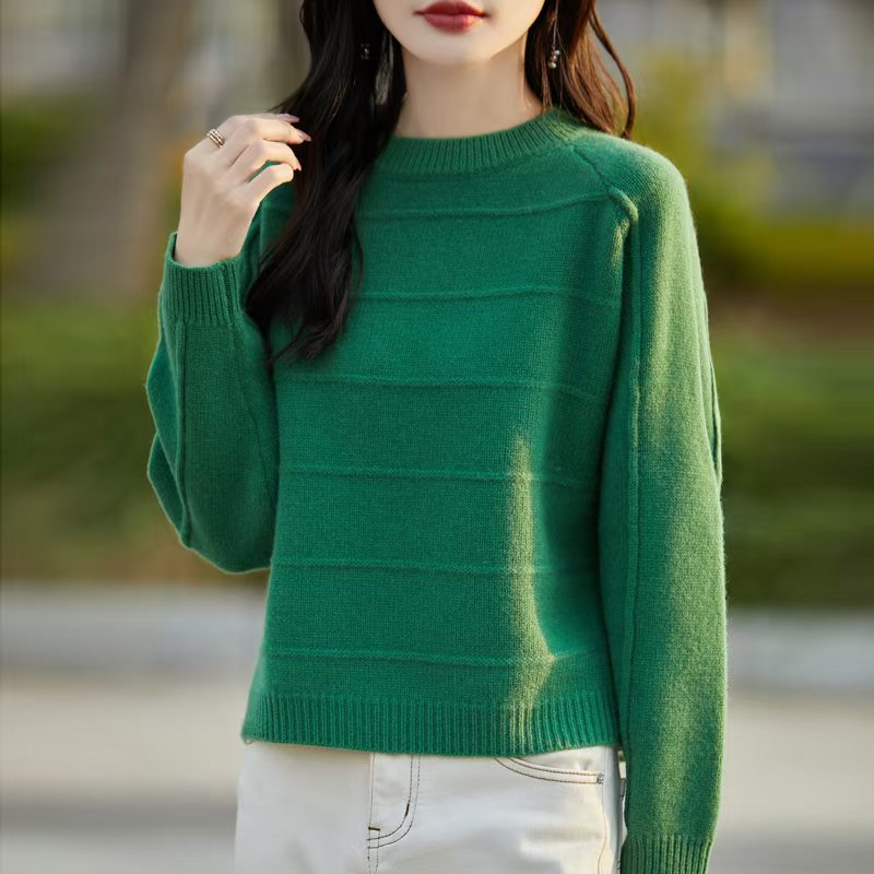 【短款慵懒】100纯羊毛衫加厚圆领针织打底衫毛衣秋冬新款女士百搭