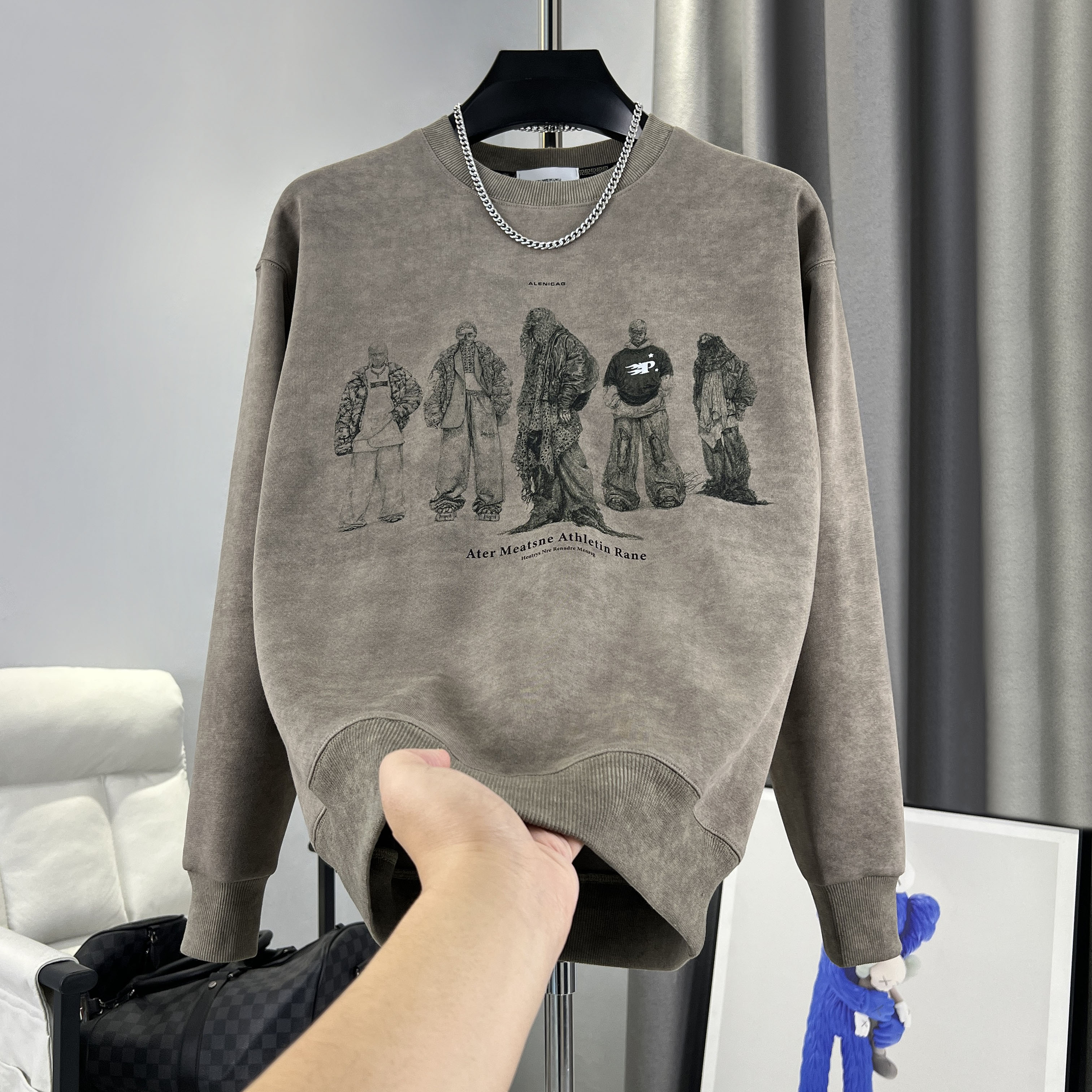 男士2025美式休闲扎染卫衣男秋冬季加厚保暖重磅5D印花上衣【9651】