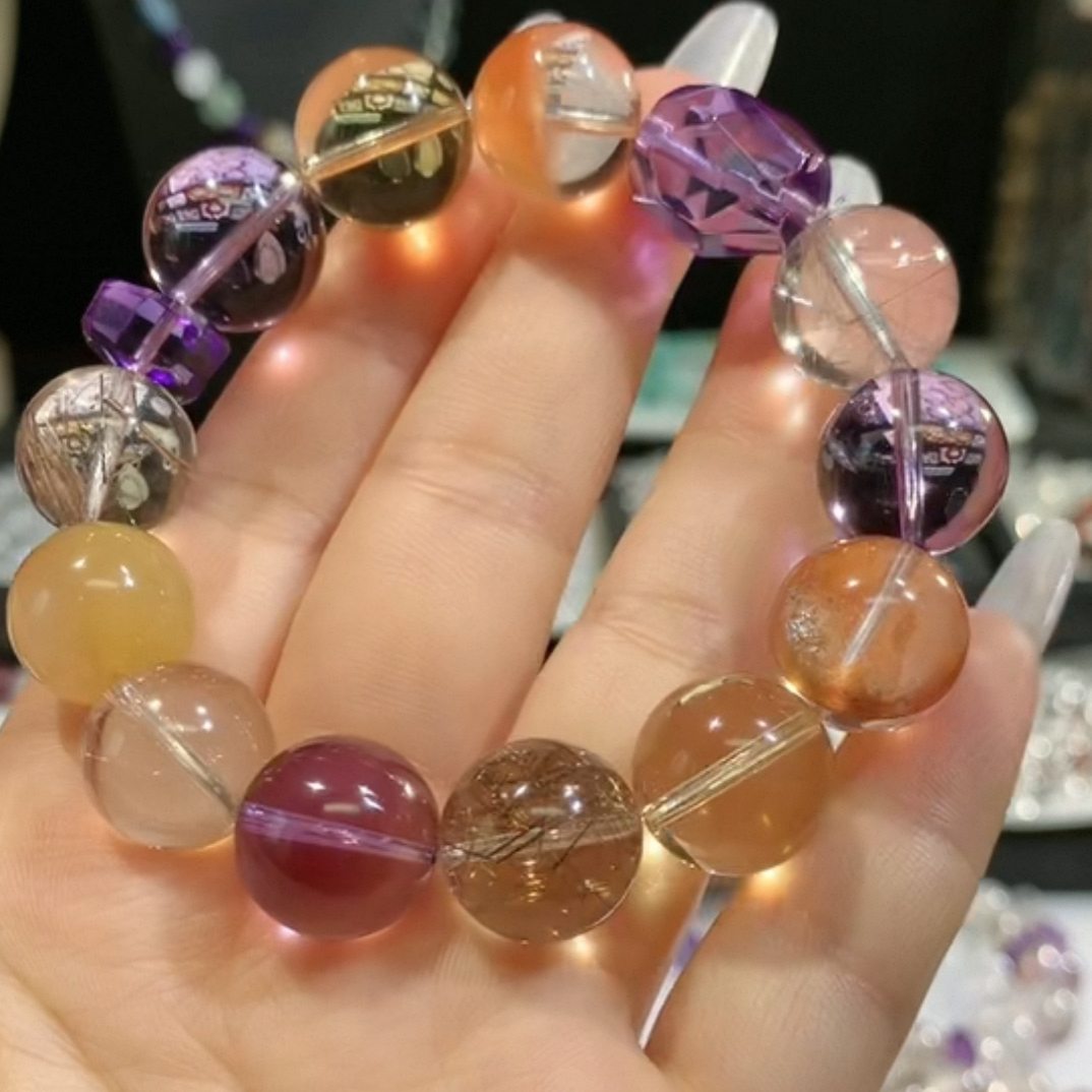 水晶多宝手串大颗全家福招财转运珠女款送礼