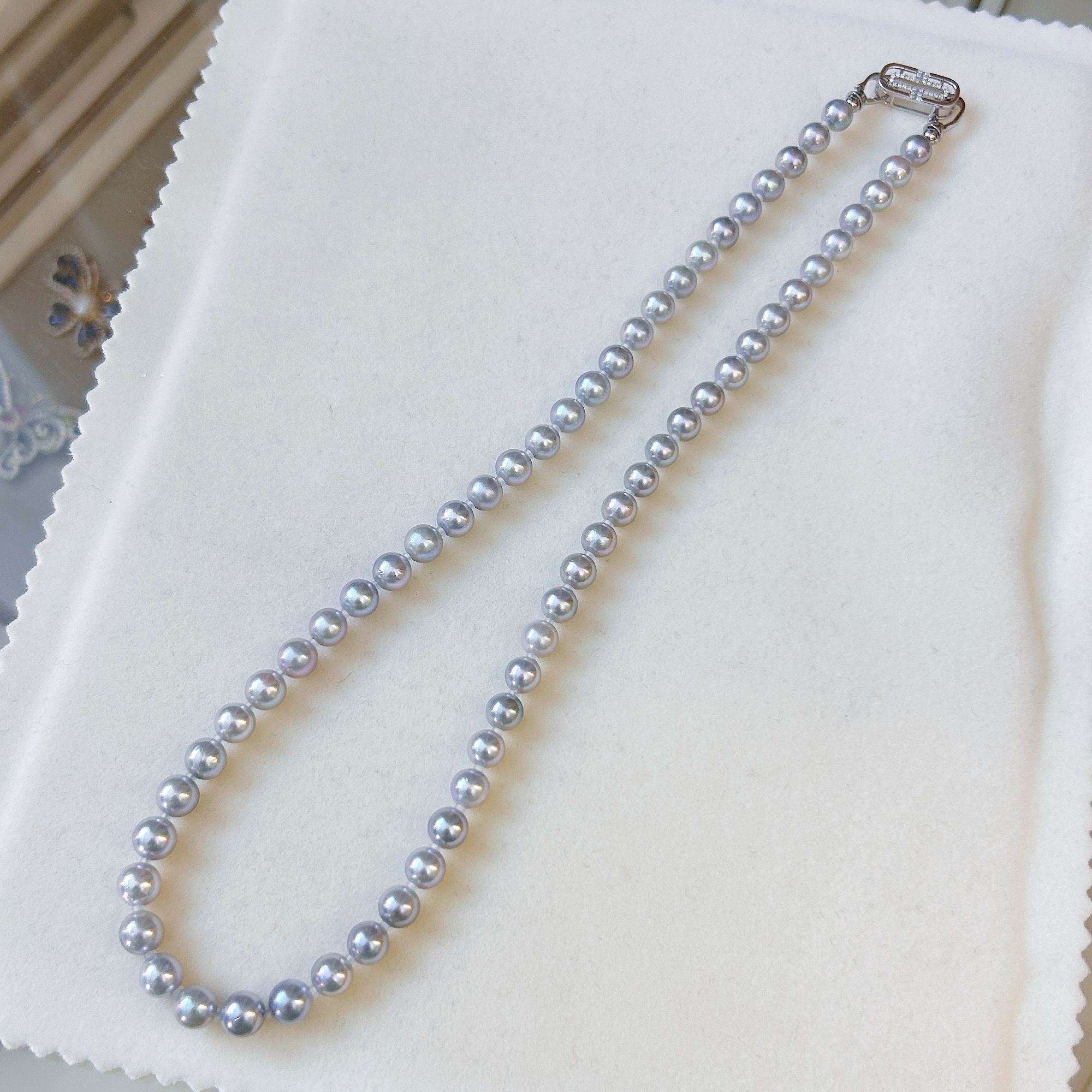 海水珍珠真多麻项链 6-7mm S925银 ZQ0006-1