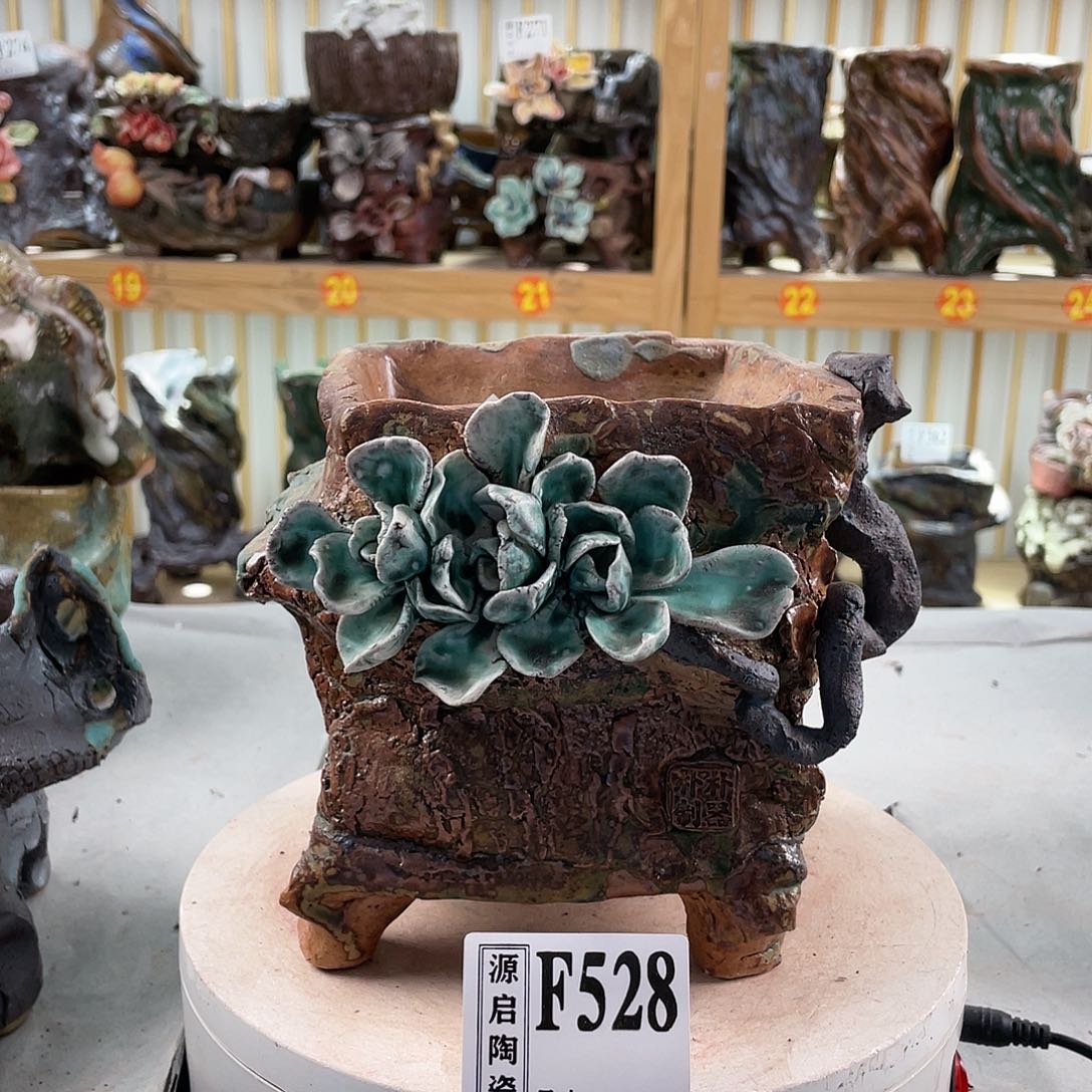 紫砂花盆528 手工制作默认微瑕