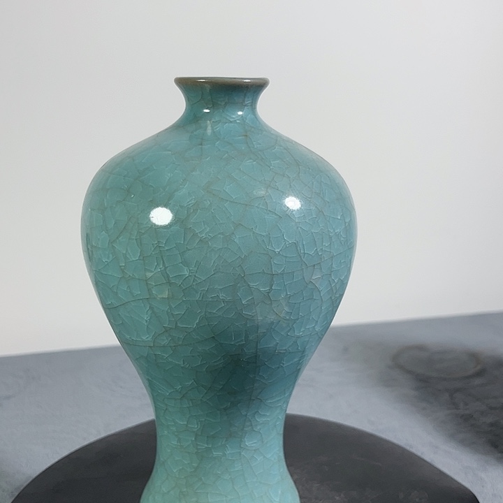 【闪购商品】瓷片梁*天青色冰裂纹梅瓶赏瓶