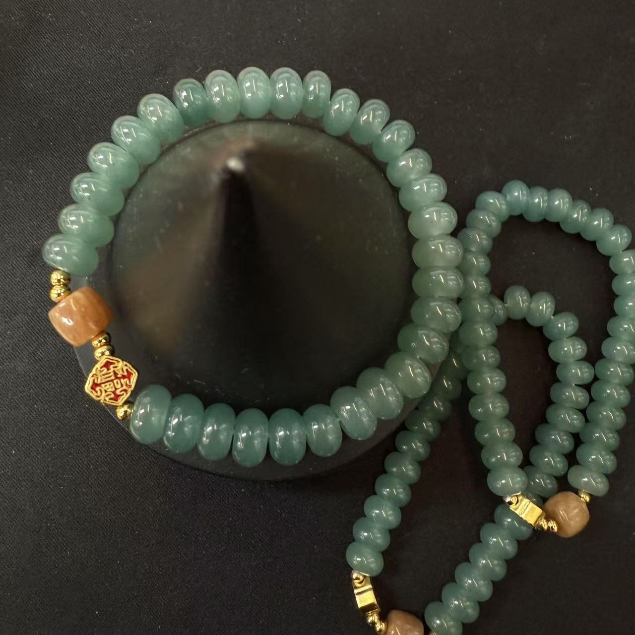 翡翠菱形福字算盘珠手串8mm*（多样性发一件）