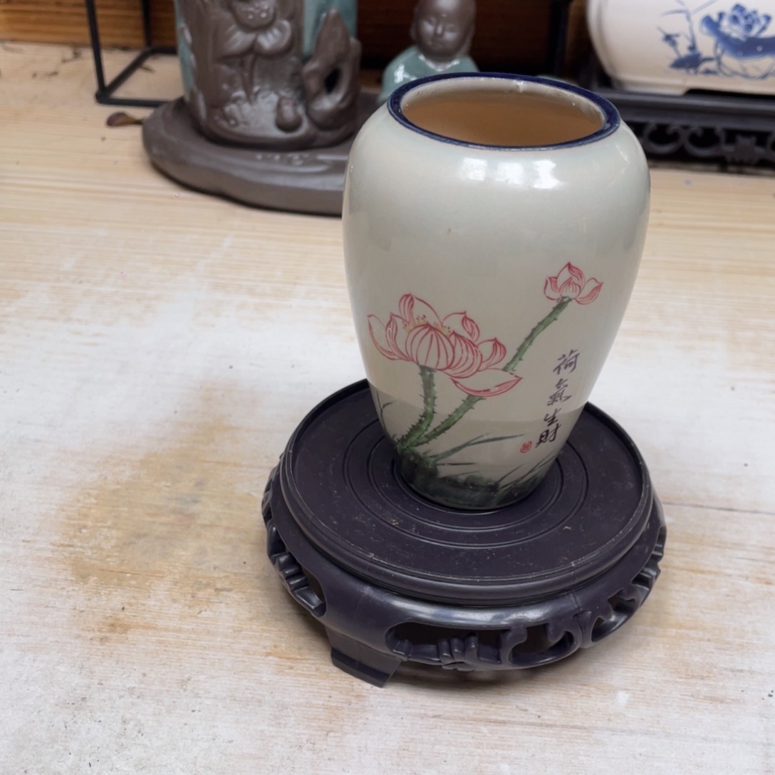 紫砂茶杯陶瓷艺术花盆陶瓷