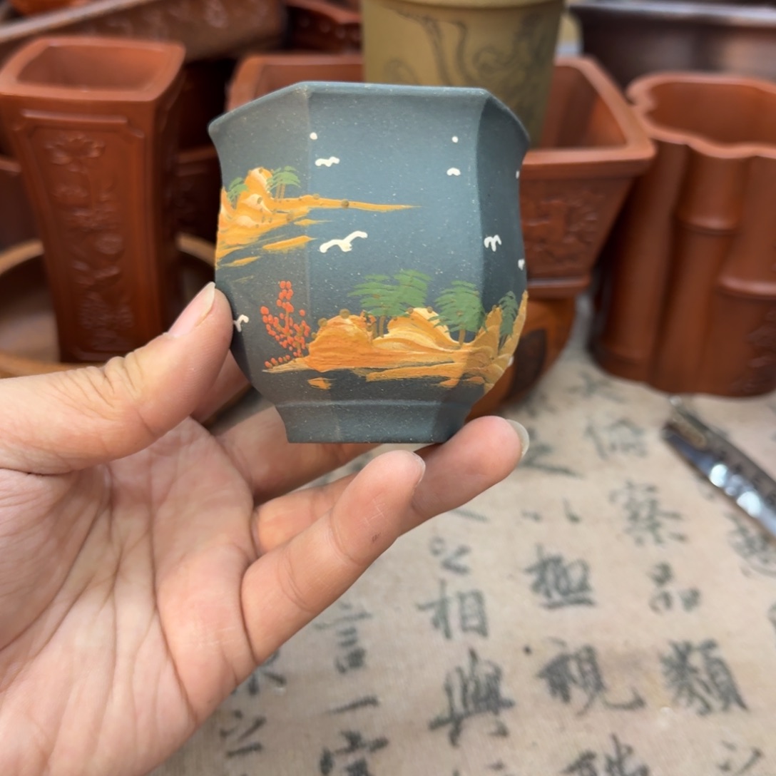 紫砂花盆宜兴紫砂正品6x6.8