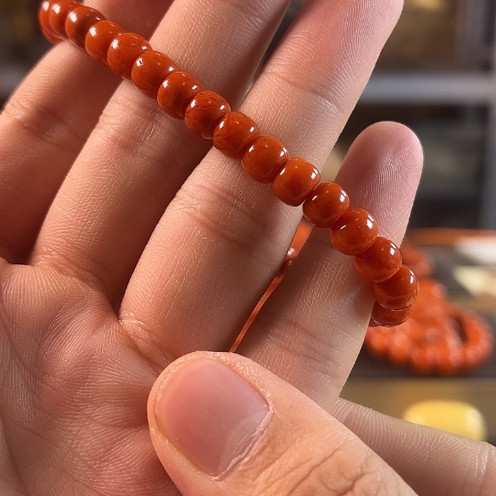 南红玛瑙手链未镶嵌南红单圈