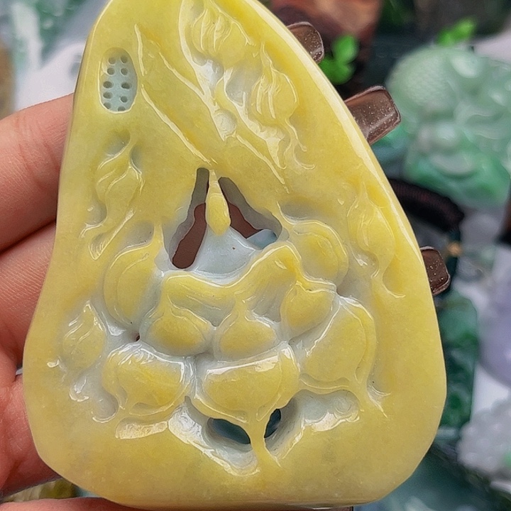 鳳***生翡翠未镶嵌颈饰挂件