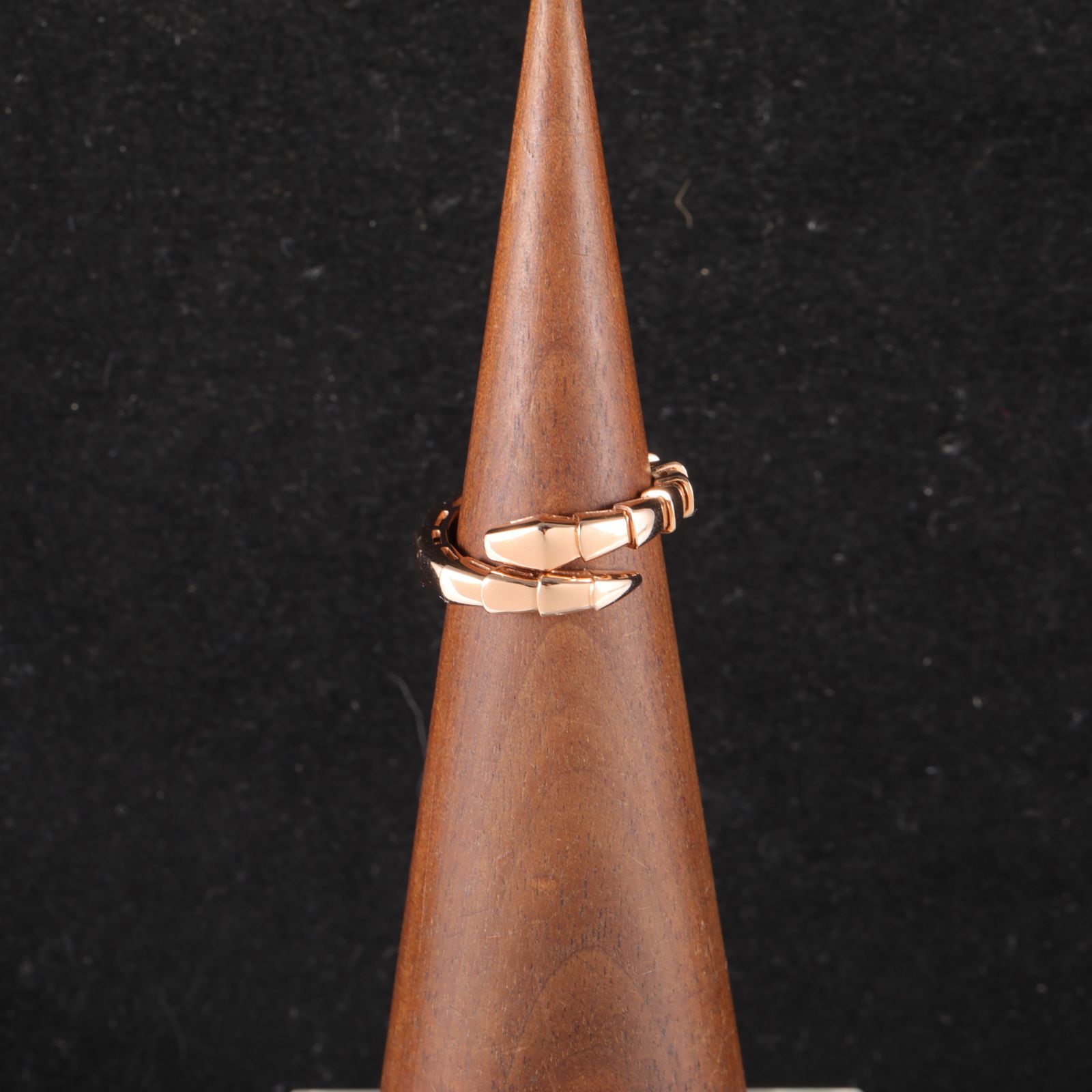 99新 BVLGARI/宝格丽 【双双活动】18K玫瑰金 窄版 蛇形 戒指 M码 