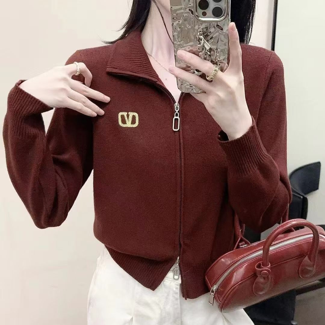 95-8（双拉链）新款小个子毛衣外套