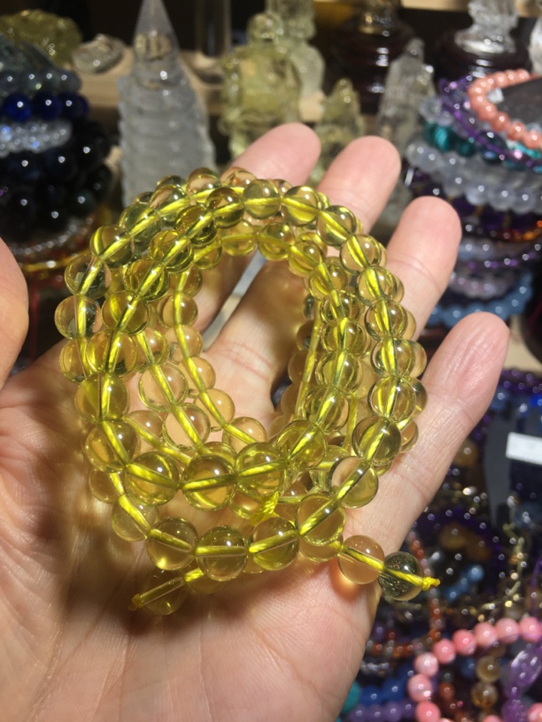 天然黄水晶8mm108粒佛珠