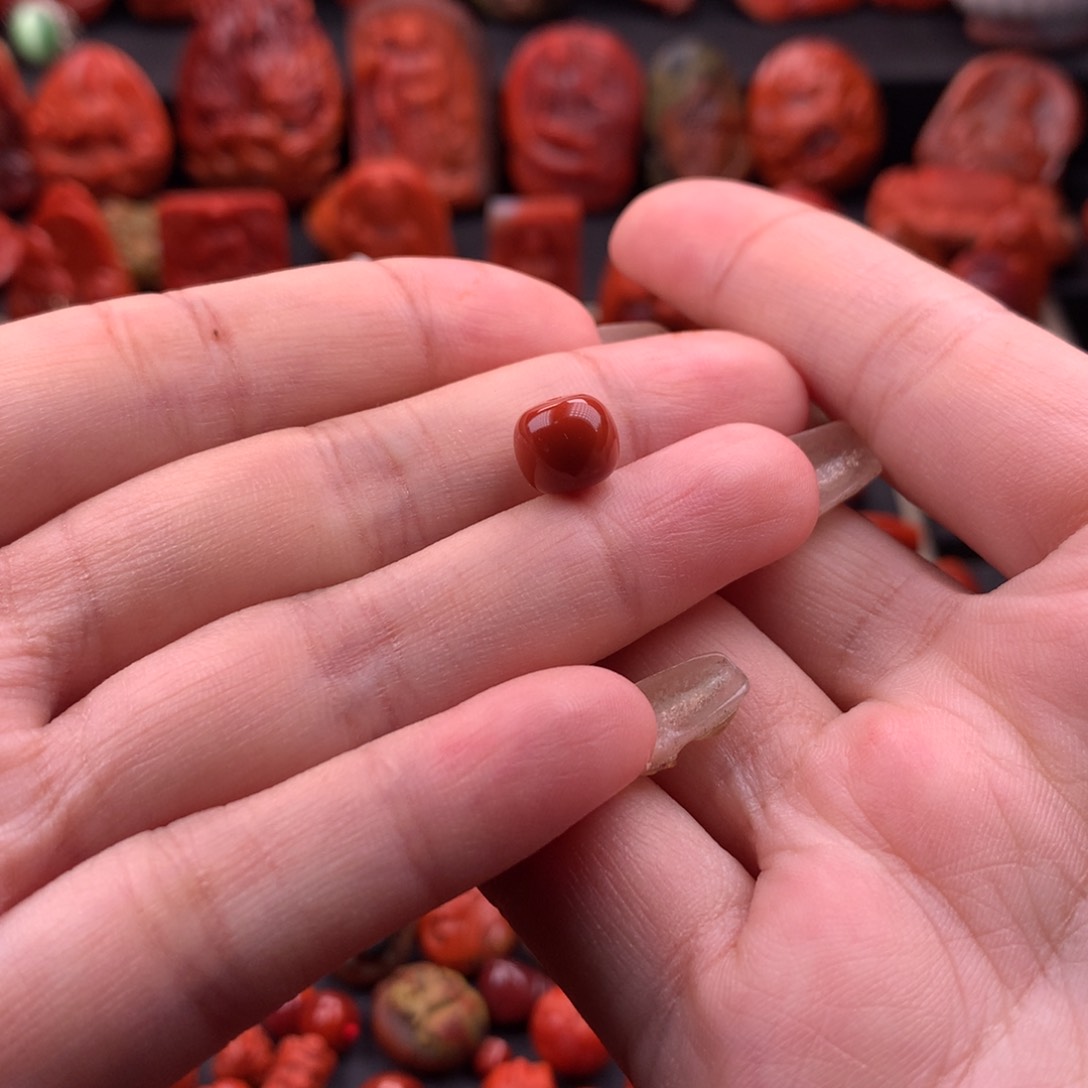 南红玛瑙南红川料原矿老型单珠8.7mm未镶嵌