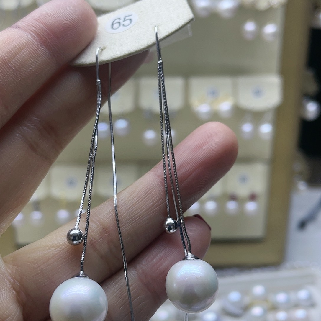 淡水珍珠耳饰银S925镶嵌