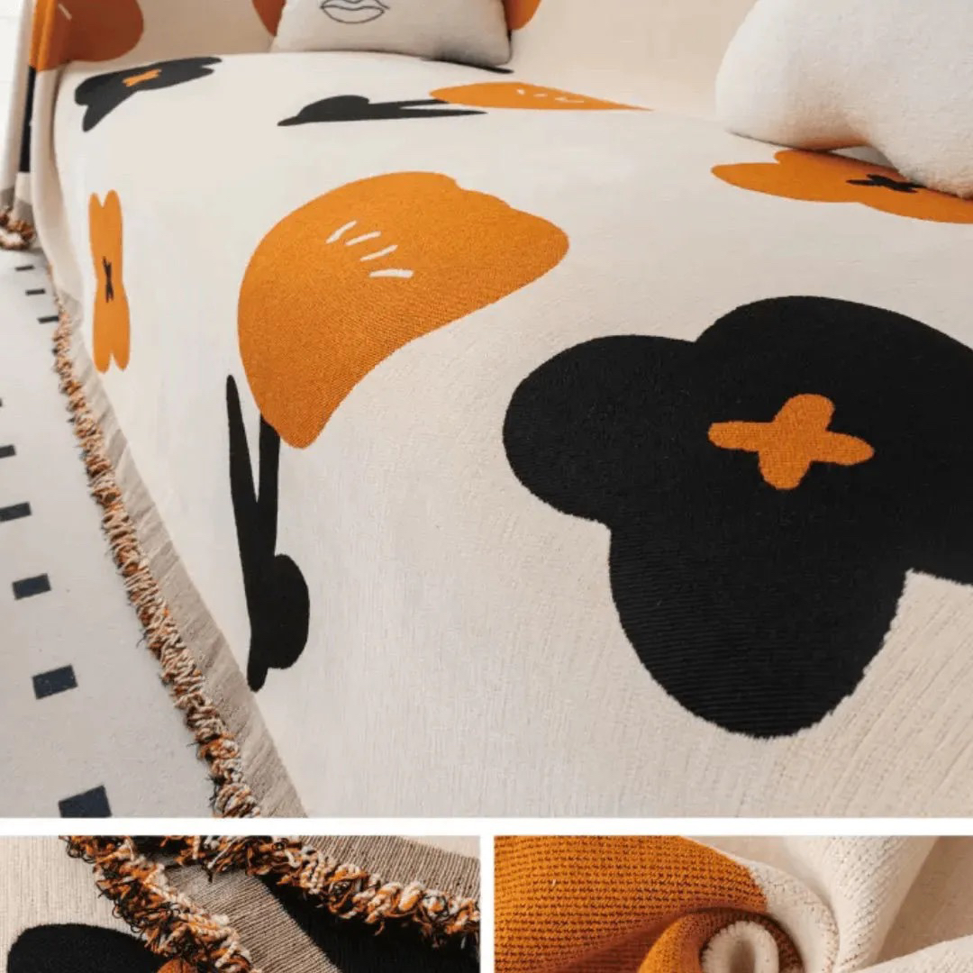 【郁金香】高支高密180宽防猫抓一片全包式沙发巾防滑耐磨沙发盖布