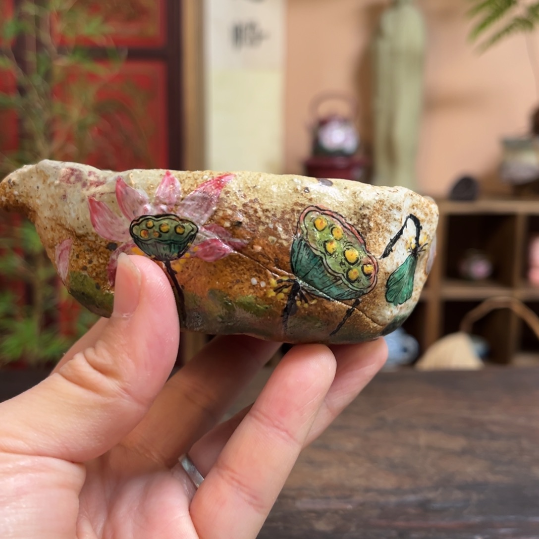 杯柴烧手工手绘陶瓷