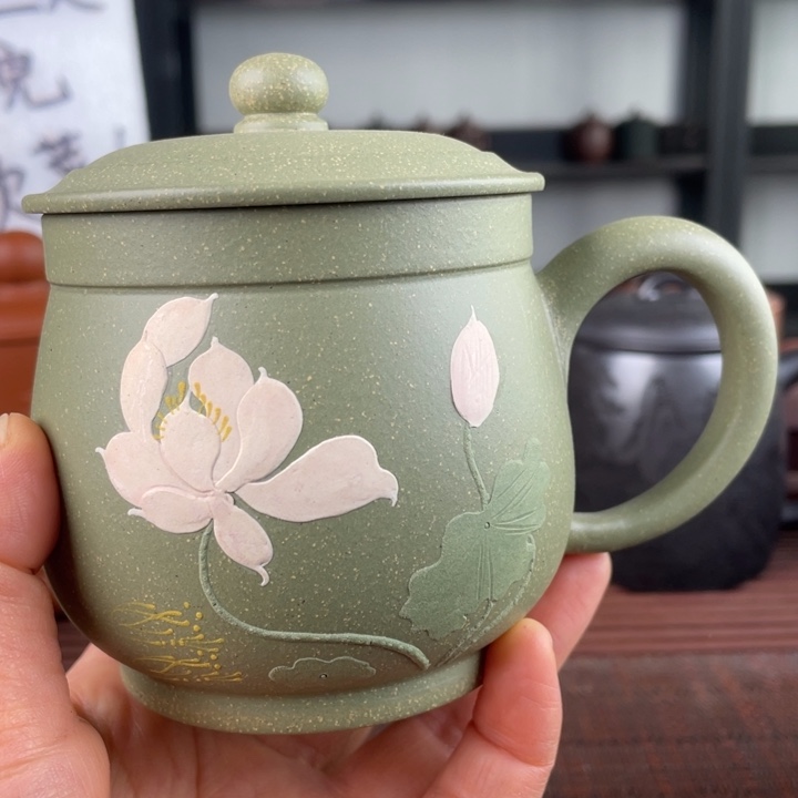 茶杯紫砂宜兴原矿紫砂盖杯微瑕