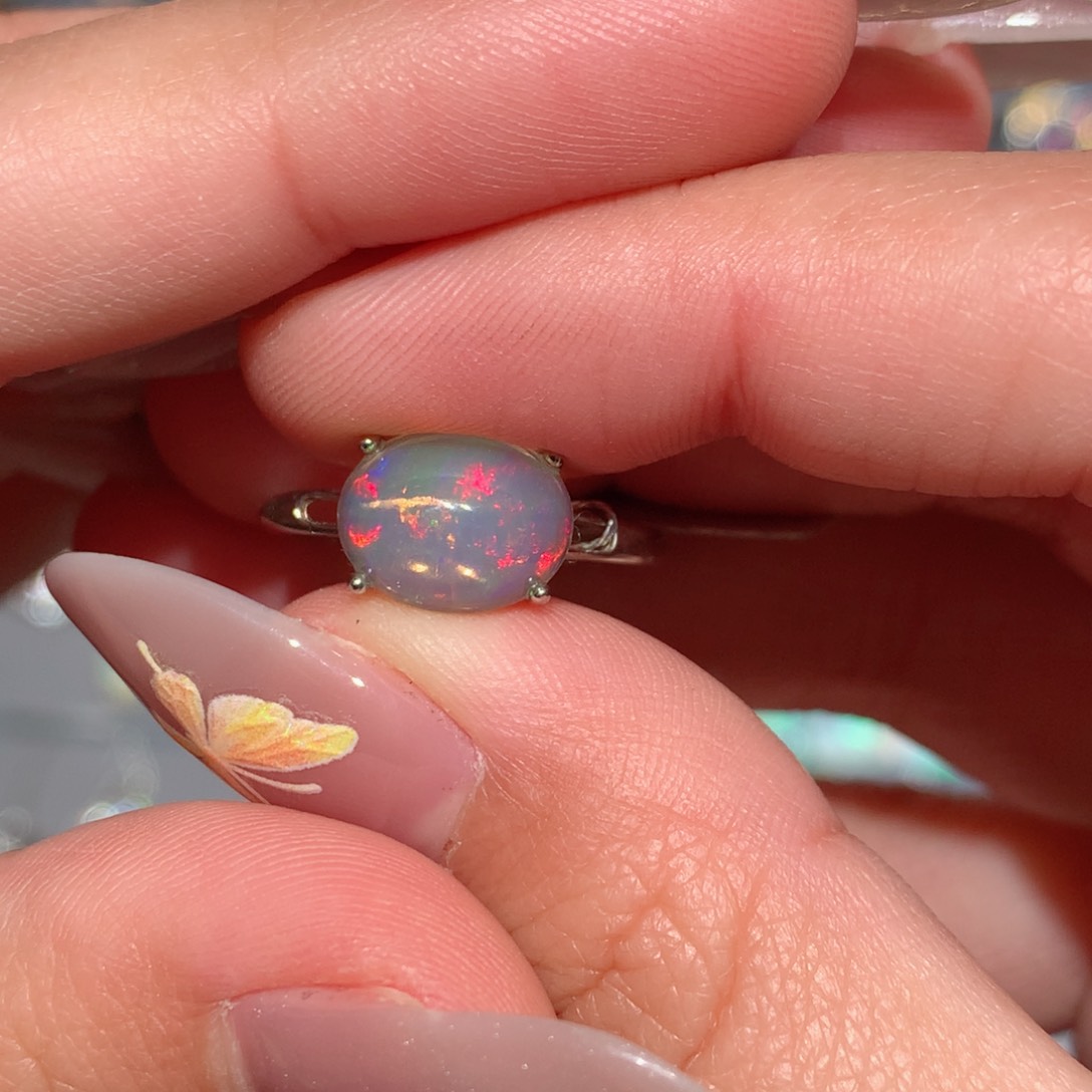 欧泊欧泊戒指y银S925镶嵌