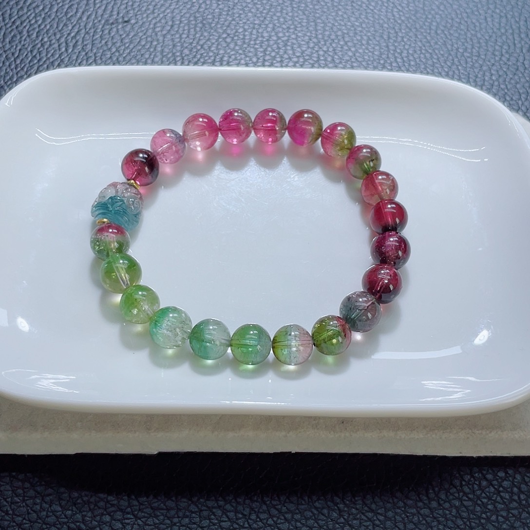 未镶嵌碧玺手链8.8mm左右