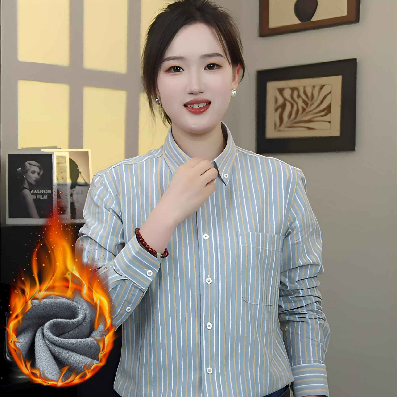 【加绒款】100%纯棉牛津纺男士秋冬加绒加厚保暖长袖衬衫商务衬衣