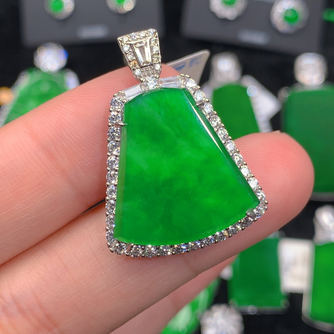 翡翠吊坠(不含链)银S925镶嵌