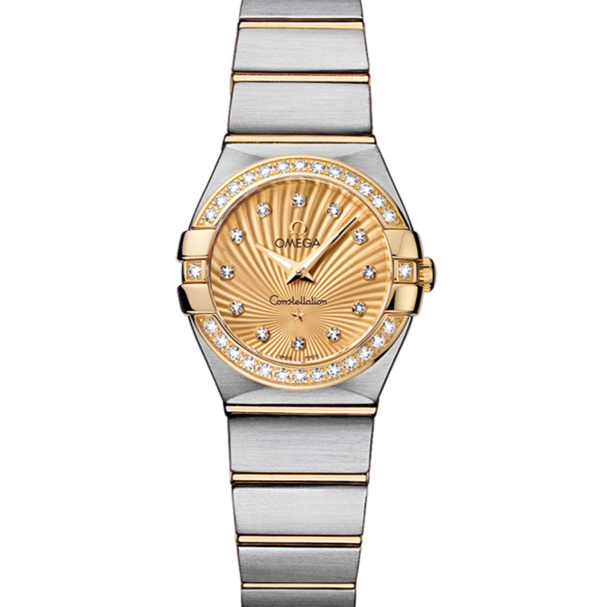 99新 Omega/欧米茄 星座全套/女士石英24mm/公价48800镶钻时尚