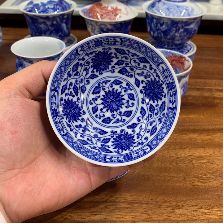 晓月柴窑 缠枝 斗笠杯