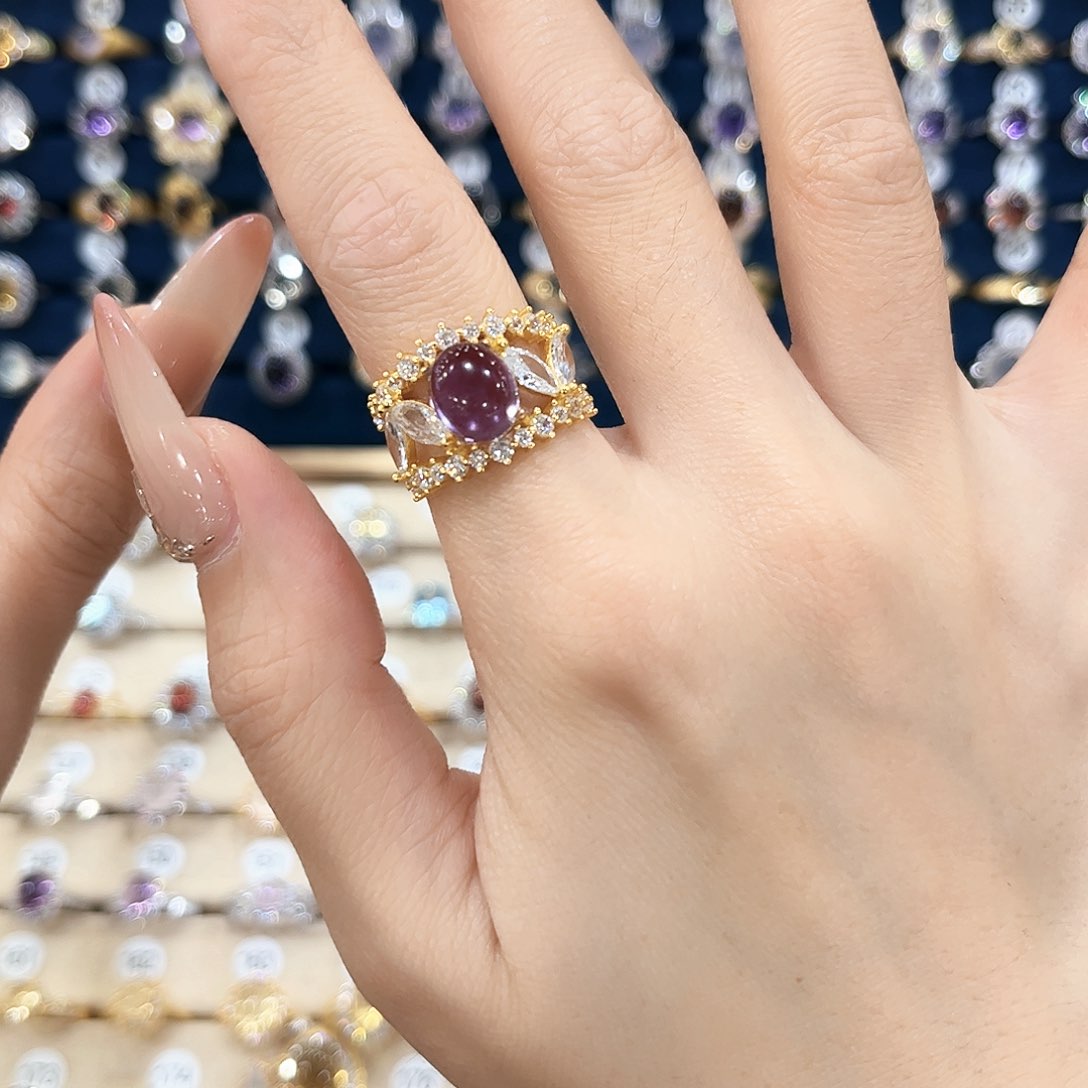 紫晶女款银S925镶嵌J***y戒指1