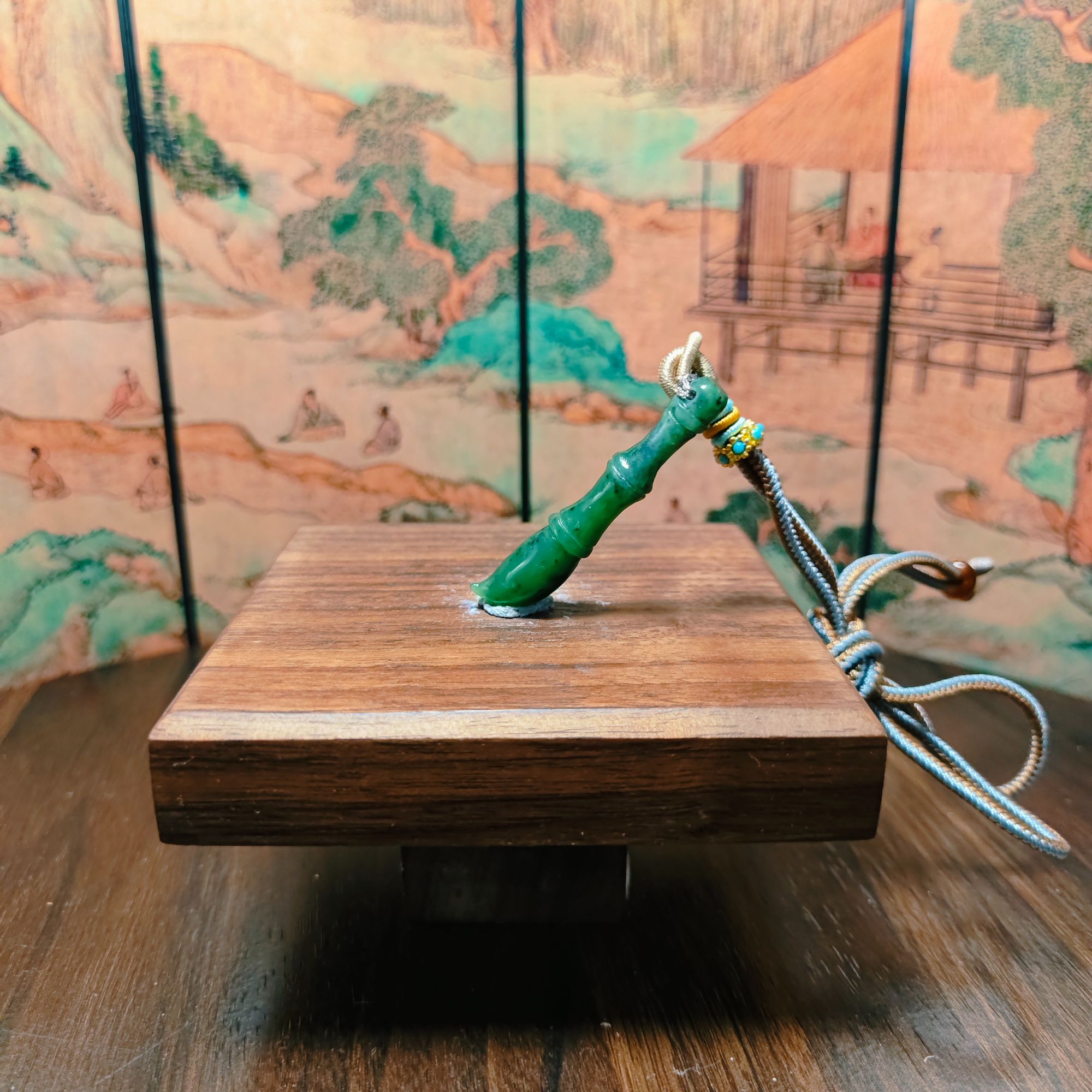 Z和田玉碧玉文昌笔吊坠0127