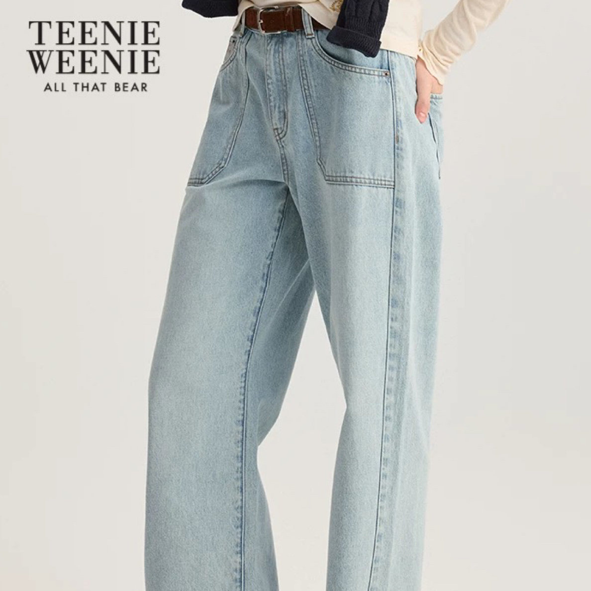 Teenie Weenie小熊牛仔裤女25年秋冬新款TTTJ254901P