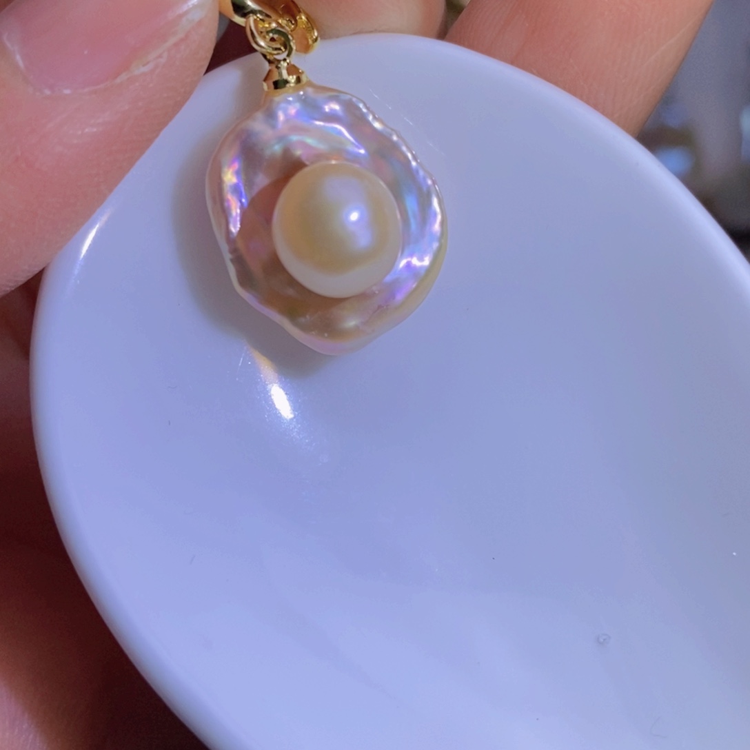 银S925镶嵌淡水珍珠淡水珍珠