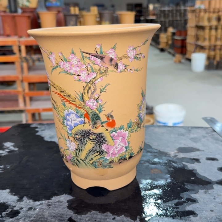 紫砂花盆 高度22口径17单只