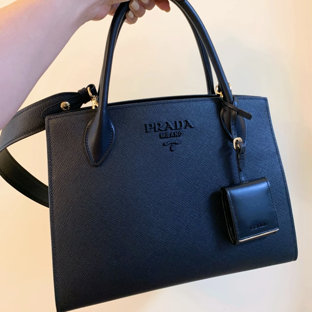 95新 Prada/普拉达 十字纹通勤包 全原95新