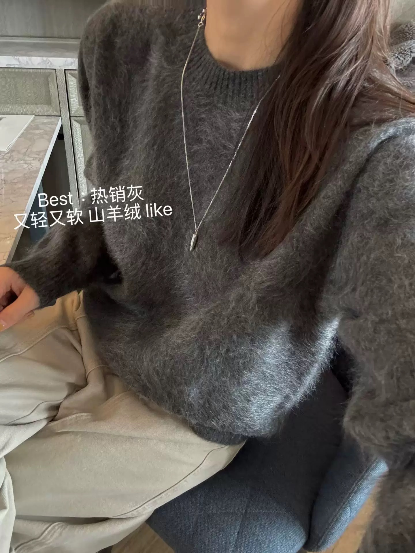 【鑫绒毛衣】毛衣女装长袖女休闲灰色毛衫毛针织衫Y123LG-A400