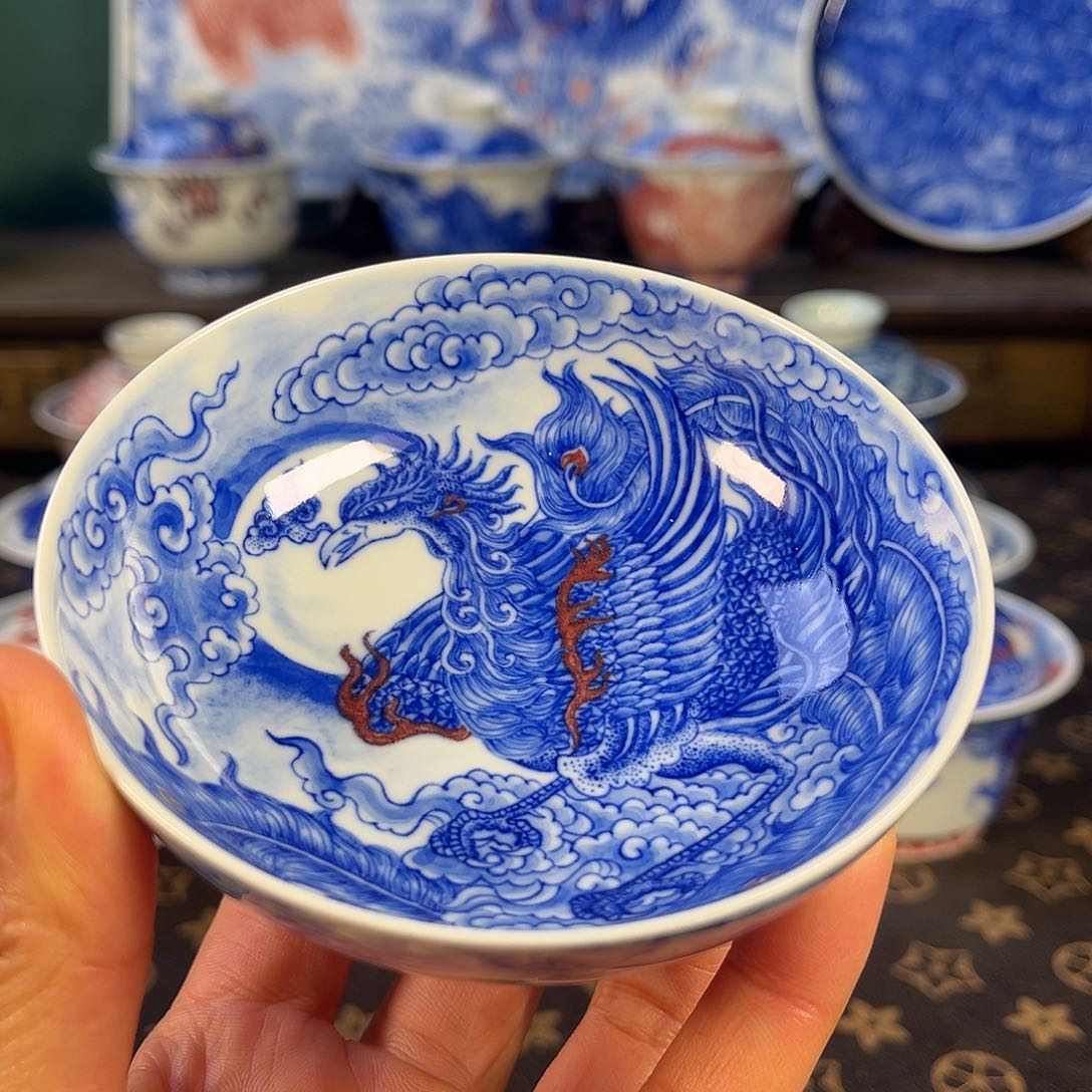 瓷片景德镇市自成堂手工手绘