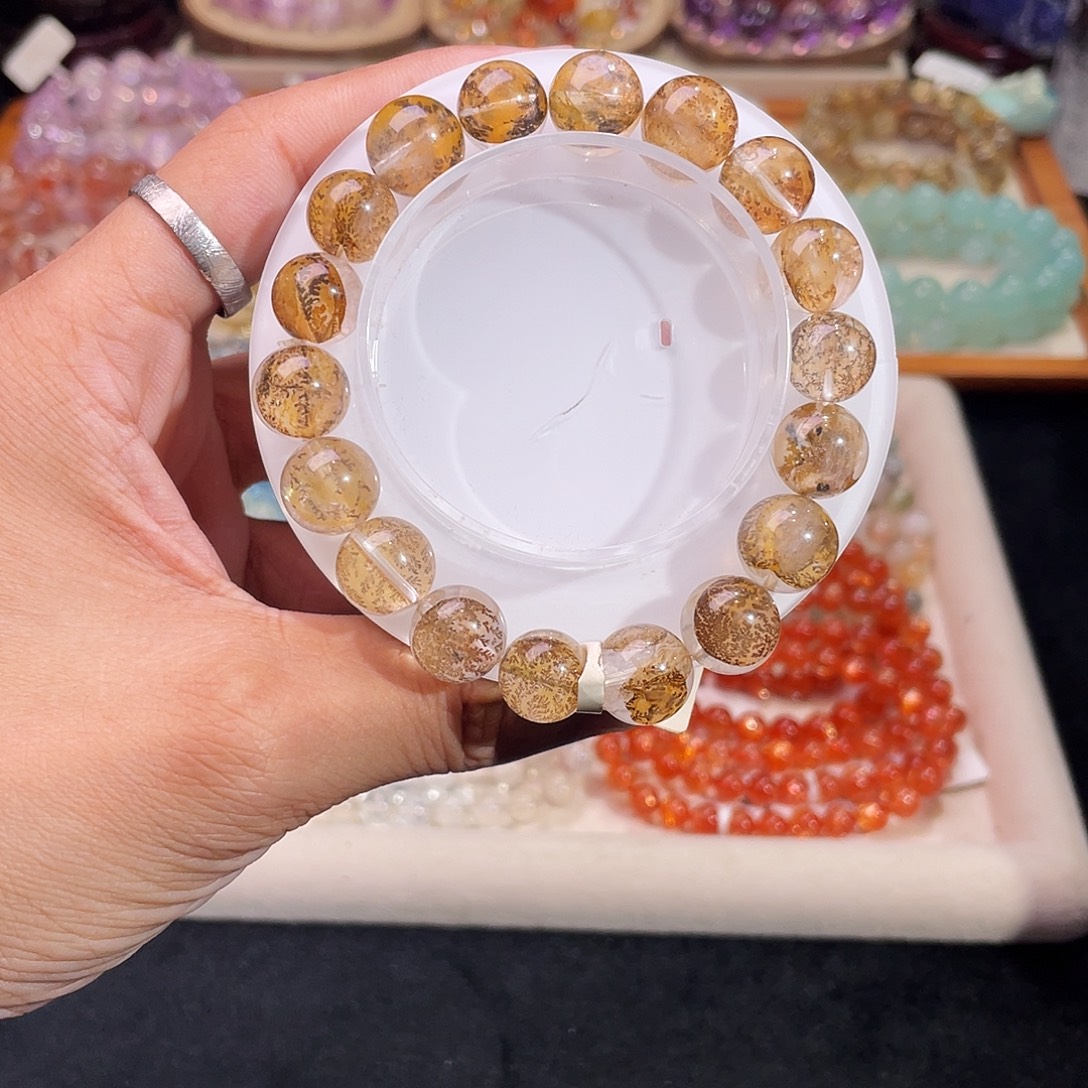 手链水晶未镶嵌黄小树胶花11.7mm