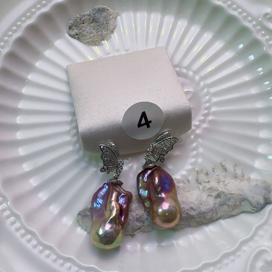 淡水珍珠耳饰未镶嵌哮*