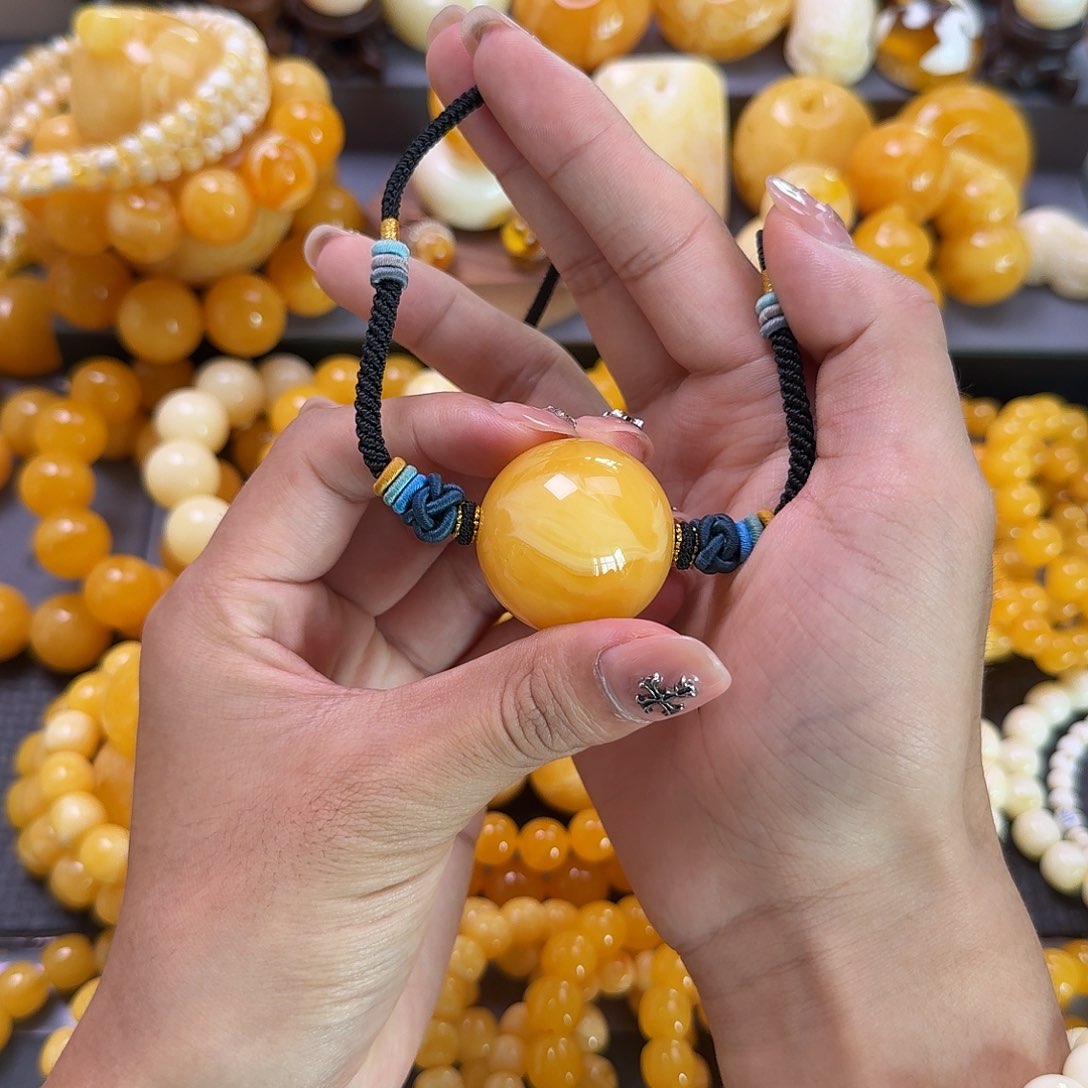 未镶嵌蜜蜡珠宝奇石锁骨33mm