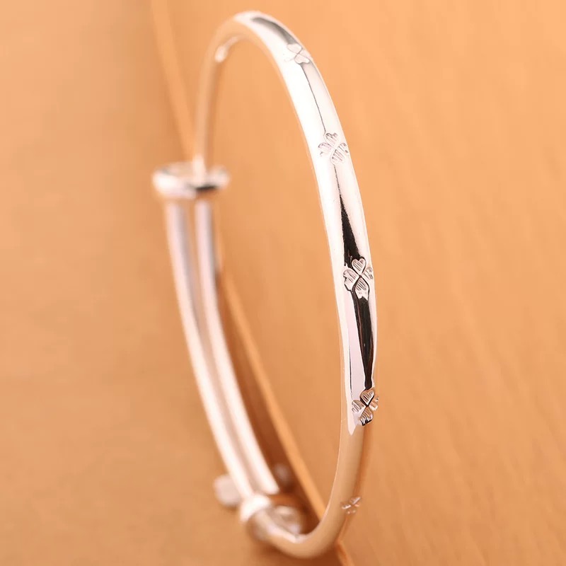 足银手镯 69号链接 【推拉手镯】足银999.9 清库存带证书礼盒包装