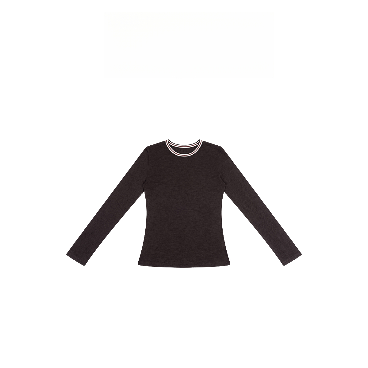 100绵羊毛复古圆领简约撞色长袖T恤402