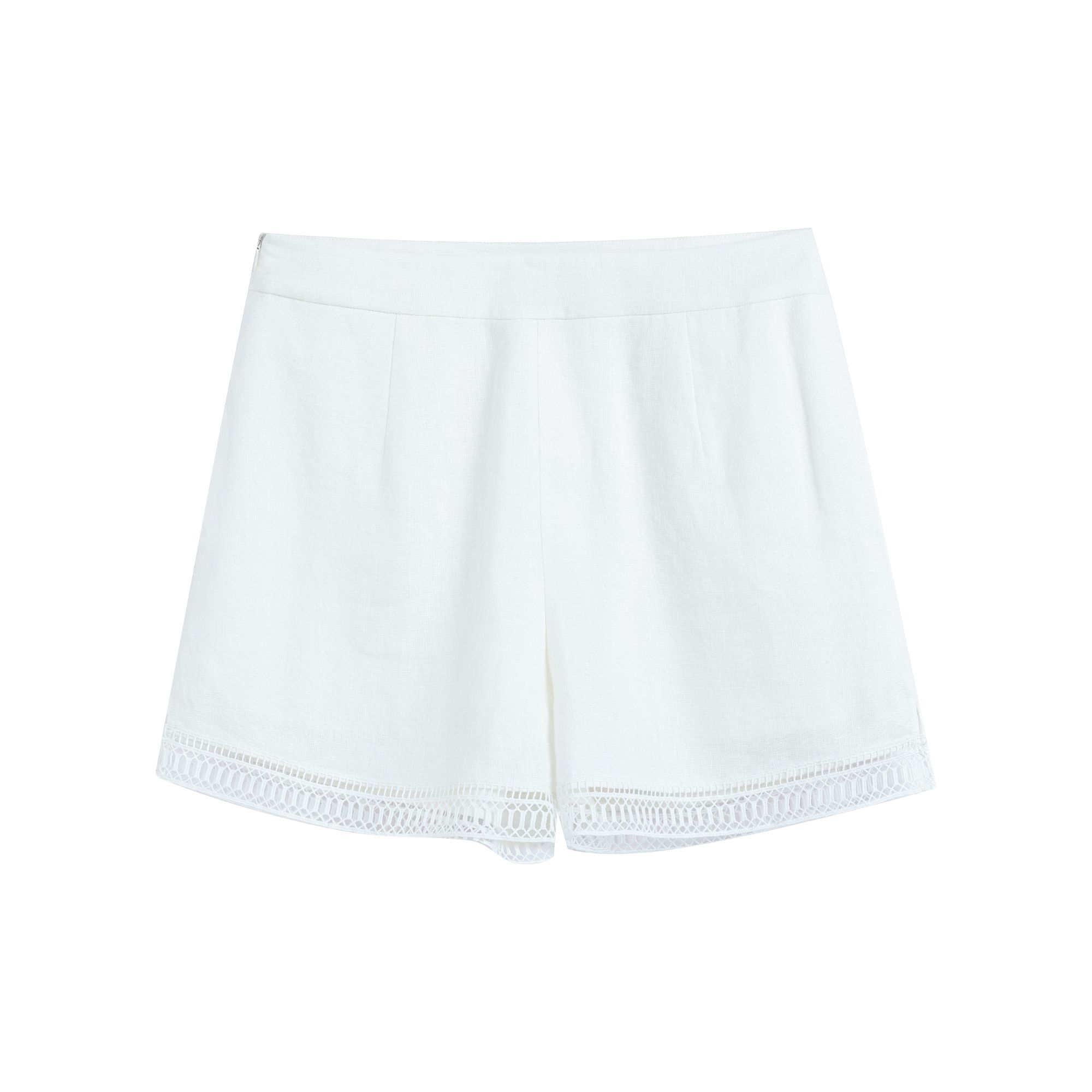 清30926【QI订单】亚麻休闲短裤女夏新款蕾丝花边打底短裤0773