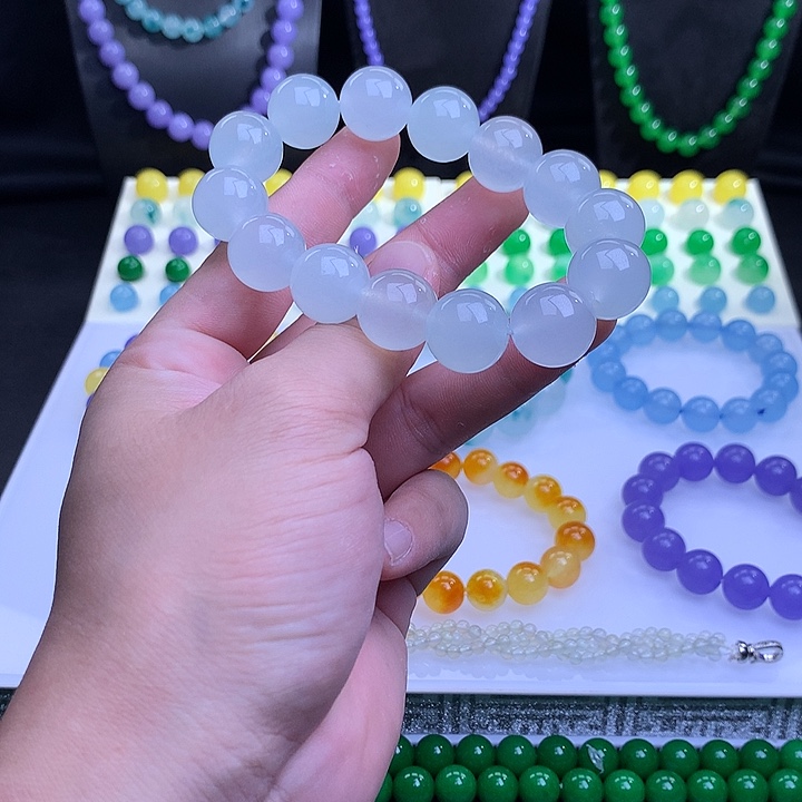 爱***男翡翠散珠手串手串