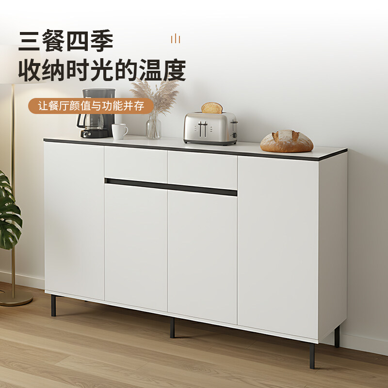家用大容量餐边柜客厅中古风收纳柜多层玄关储物柜靠墙装饰柜子