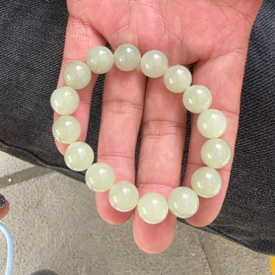 和田玉手链未镶嵌无包容高冰卡12冰晴水果冻底