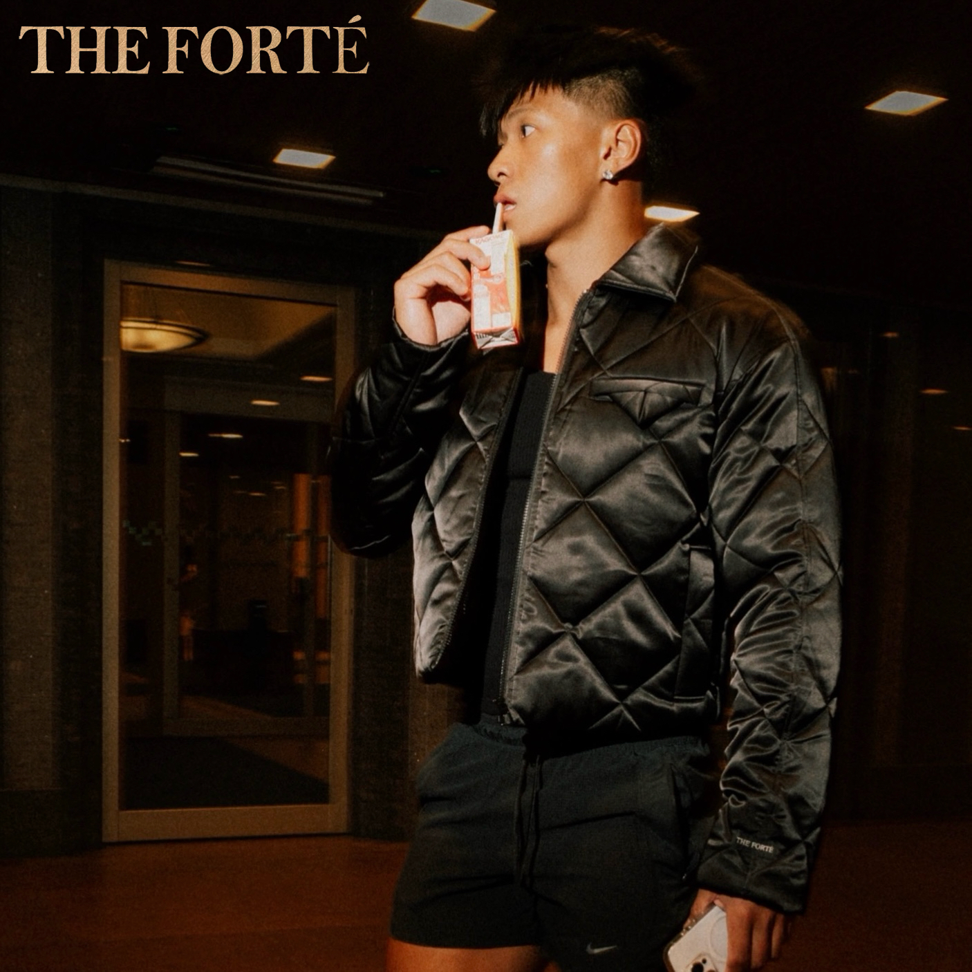 THE FORTÉ 丝绸华夫格高街棉服夹克
