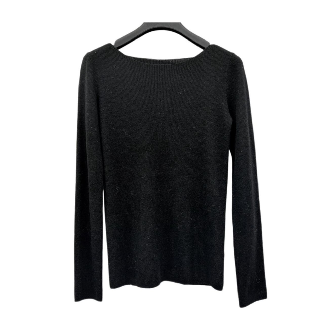 Maokai女装冬季时尚长袖圆领百搭套头黑色修身羊毛衫M23483503