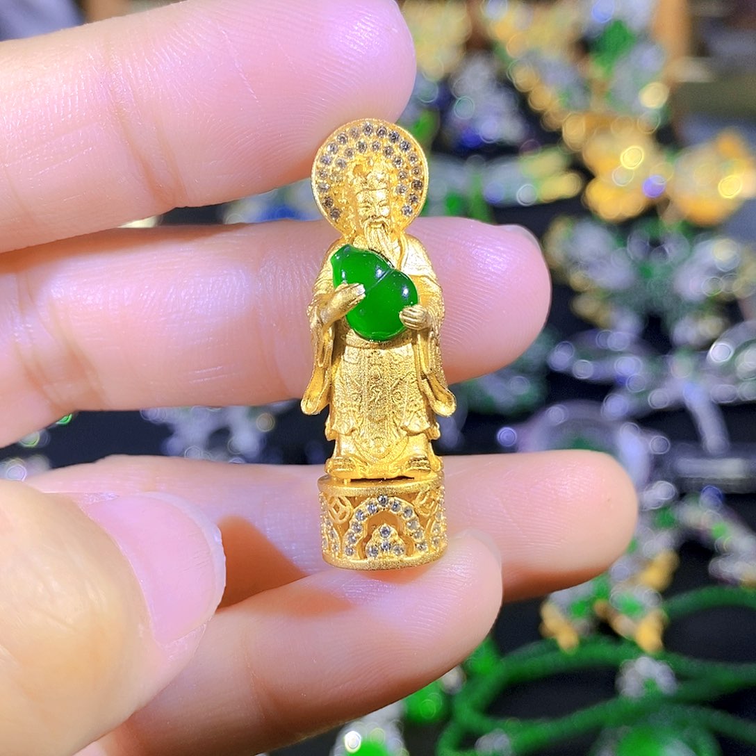 吊坠(不含链)银S925镶嵌翡翠