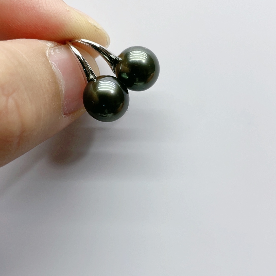 海水珍珠耳饰银S925镶嵌