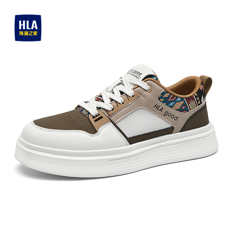 HLA/海澜之家男鞋夏季潮流透气百搭增高小白鞋耐磨休闲板鞋男款