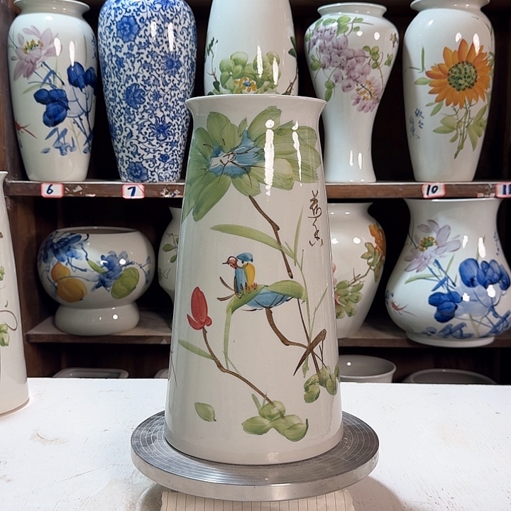 瓶宝塔荷花鸟 新款陶瓷